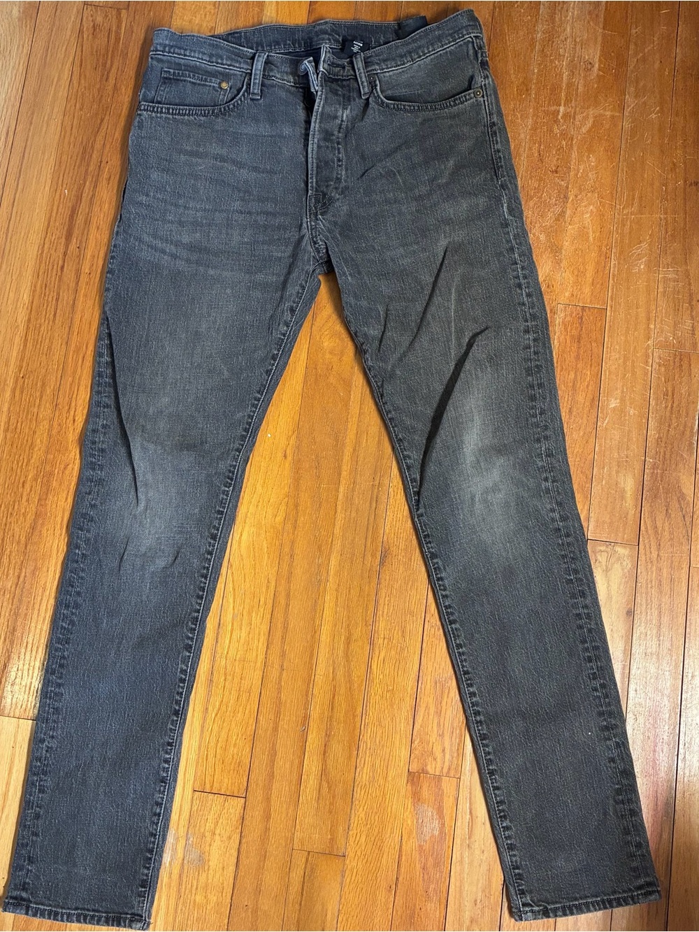 H&M &Denim Slim Straight Washed Black Jeans 32
